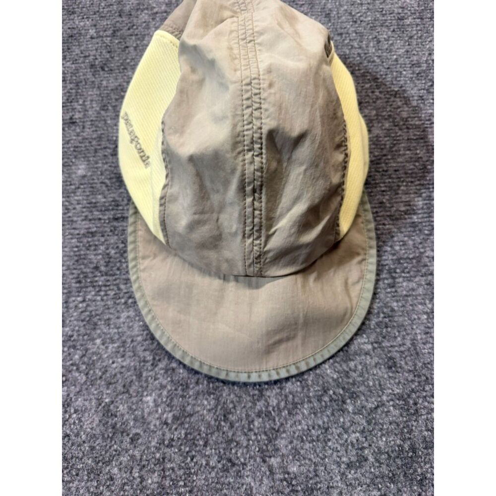 Patagonia Running Hat Cap Large Nylon Mesh Trail Hiking Gray Yellow Lightweight